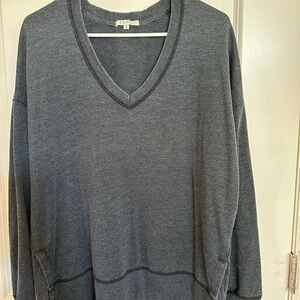 Gray V-Neck Sweater